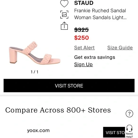 STAUD Cream Heels with Textured Ruched Straps - Picture 4 of 4